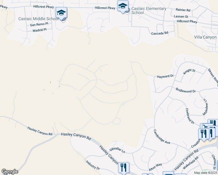 map of restaurants, bars, coffee shops, grocery stores, and more near 28801 1/2 Hasley Canyon Road in Castaic