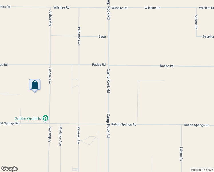 map of restaurants, bars, coffee shops, grocery stores, and more near 11625 Camp Rock Road in Lucerne Valley