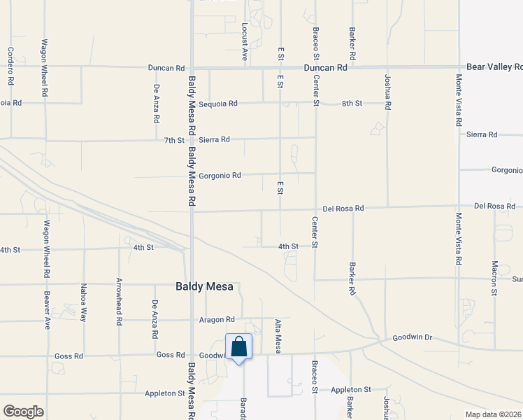 map of restaurants, bars, coffee shops, grocery stores, and more near 5th Street in Victorville