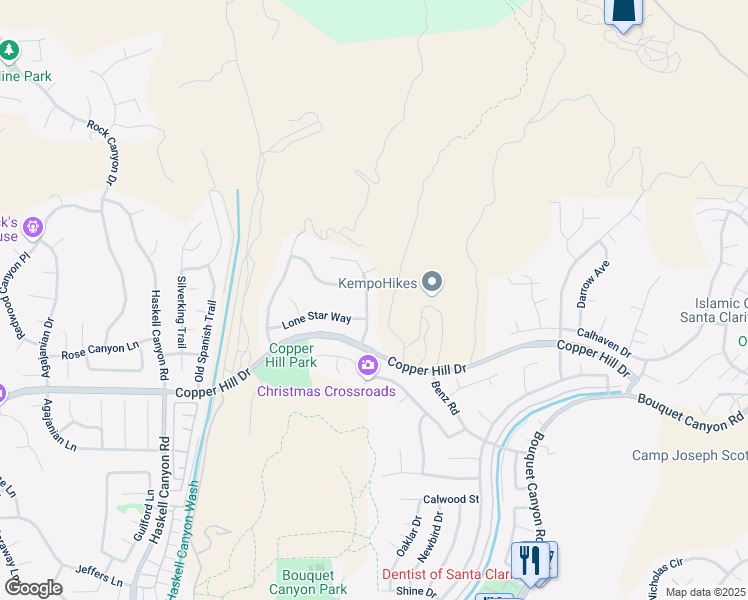 map of restaurants, bars, coffee shops, grocery stores, and more near 28622 High Ridge Drive in Santa Clarita