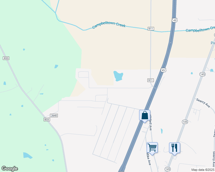 map of restaurants, bars, coffee shops, grocery stores, and more near 150 Colt Lane in Guntown