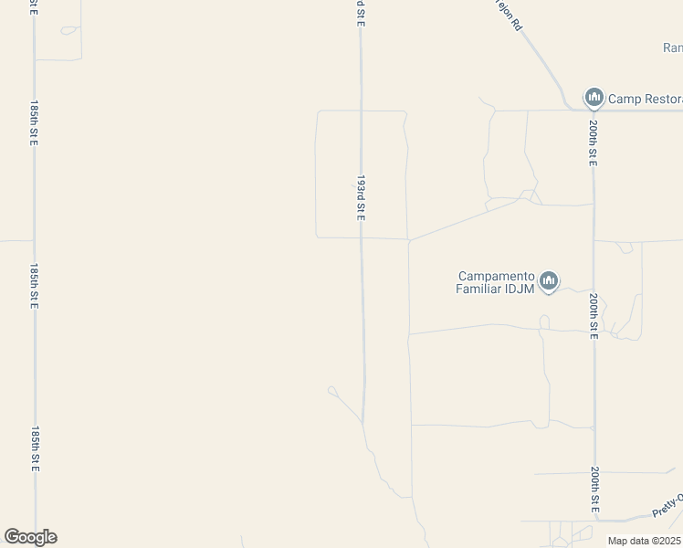 map of restaurants, bars, coffee shops, grocery stores, and more near 193rd Street East in Los Angeles County