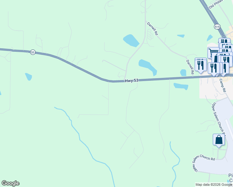 map of restaurants, bars, coffee shops, grocery stores, and more near 2611 Highway 53 in Jasper