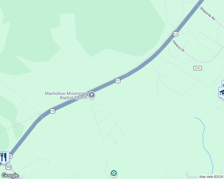 map of restaurants, bars, coffee shops, grocery stores, and more near 24370 U.S. 17 in Hampstead