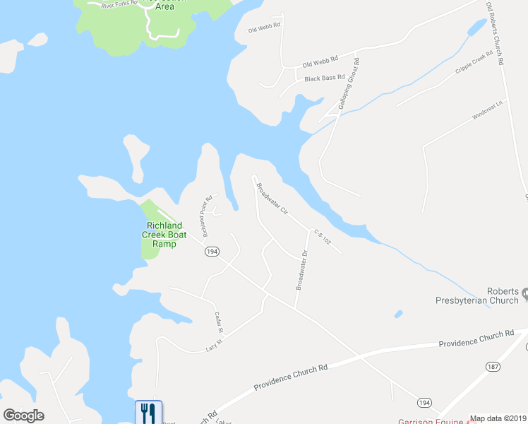 map of restaurants, bars, coffee shops, grocery stores, and more near 314 Broadwater Circle in Anderson