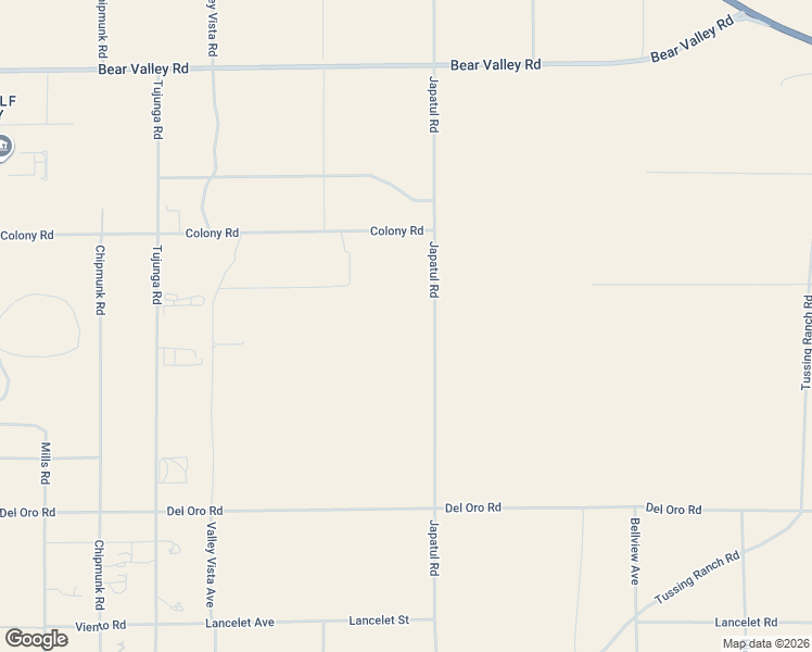 map of restaurants, bars, coffee shops, grocery stores, and more near 11620 Japatul Road in Apple Valley