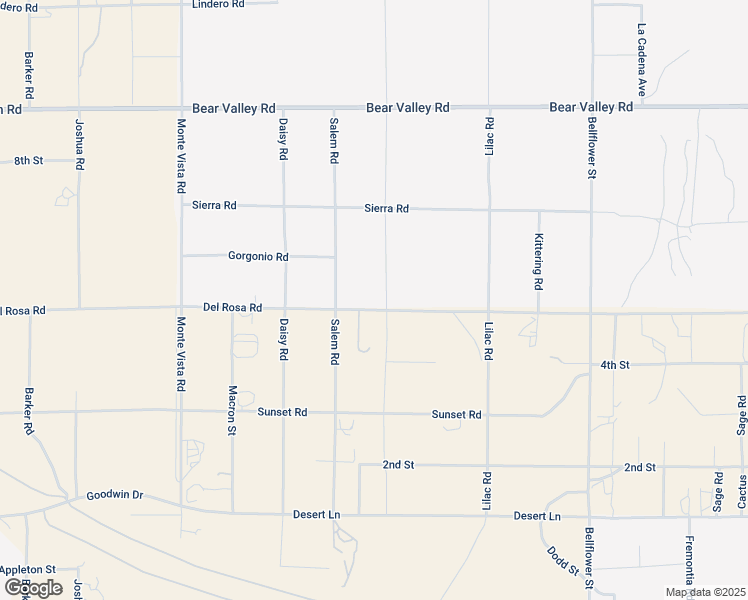 map of restaurants, bars, coffee shops, grocery stores, and more near Verbena Road in Victorville