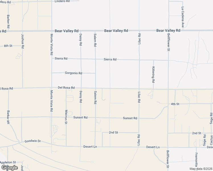 map of restaurants, bars, coffee shops, grocery stores, and more near 11750 Verbena Road in Victorville