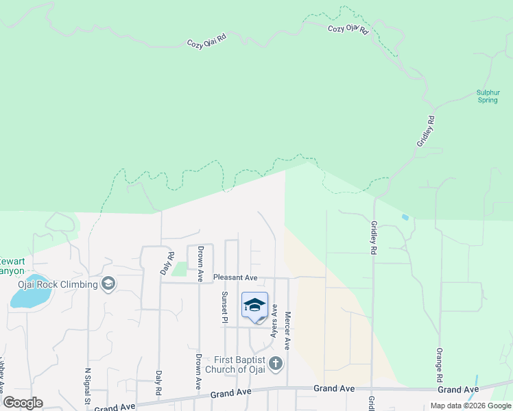map of restaurants, bars, coffee shops, grocery stores, and more near 1519 Ayers Avenue in Ojai