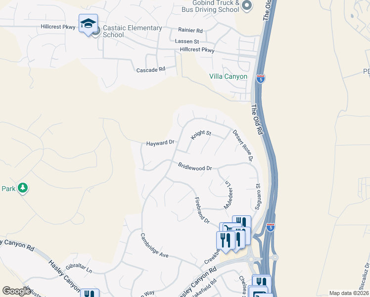 map of restaurants, bars, coffee shops, grocery stores, and more near 27975 Langley Place in Castaic