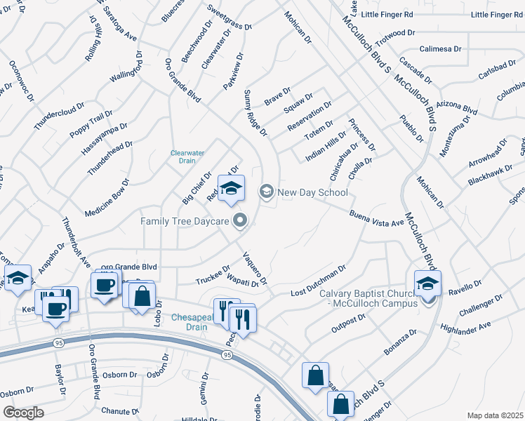 map of restaurants, bars, coffee shops, grocery stores, and more near 3425 Oro Grande Boulevard in Lake Havasu City