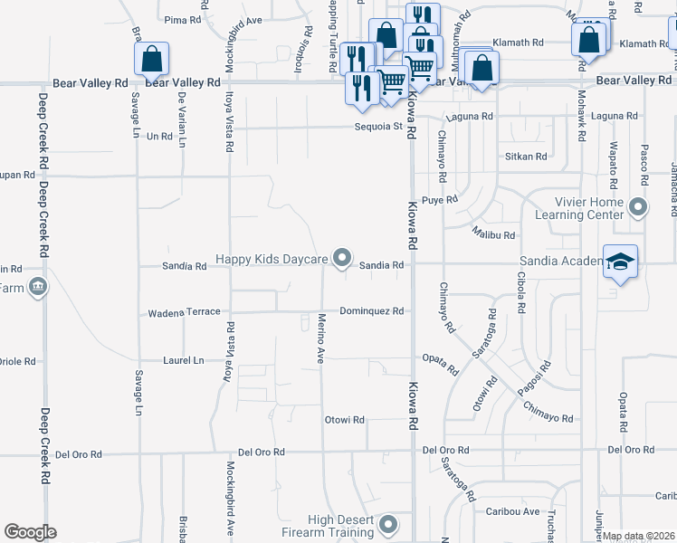 map of restaurants, bars, coffee shops, grocery stores, and more near 11690 Blackhawk Court in Apple Valley