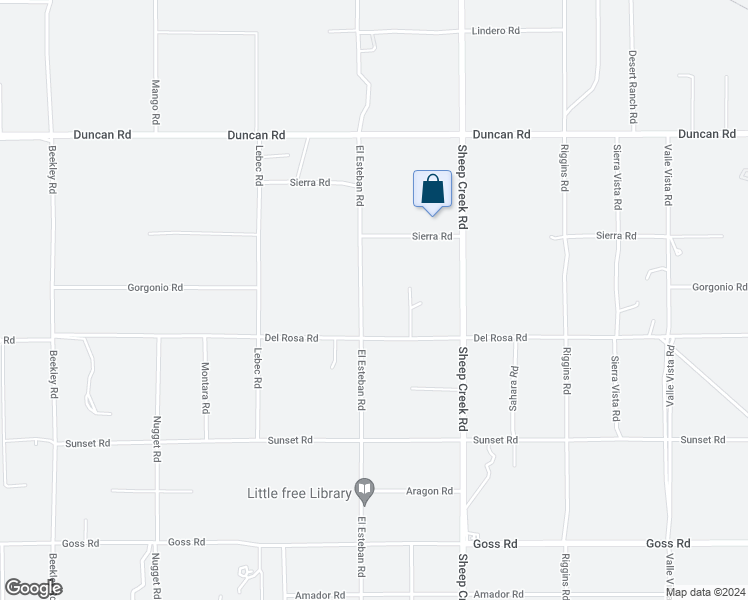 map of restaurants, bars, coffee shops, grocery stores, and more near 11781 El Esteban Road in Phelan