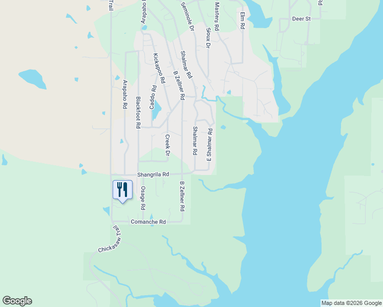 map of restaurants, bars, coffee shops, grocery stores, and more near 2973 Shalmar Road in Sulphur