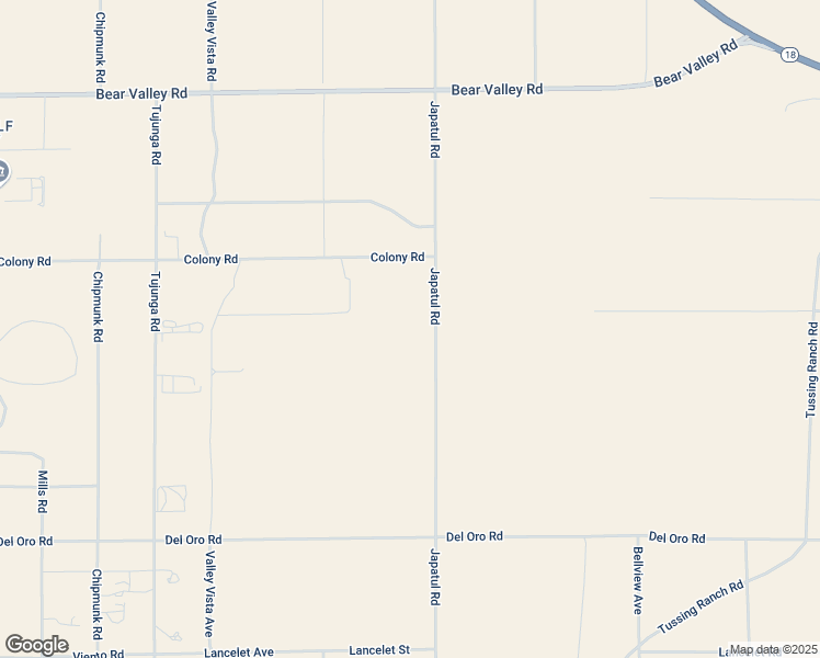 map of restaurants, bars, coffee shops, grocery stores, and more near Japatul Road in Apple Valley