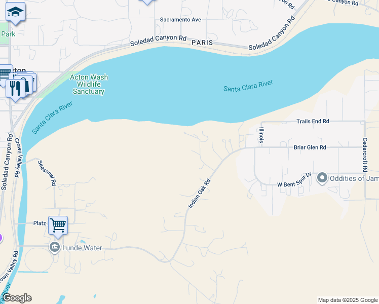 map of restaurants, bars, coffee shops, grocery stores, and more near 31733 Lake Meadow Road in Acton