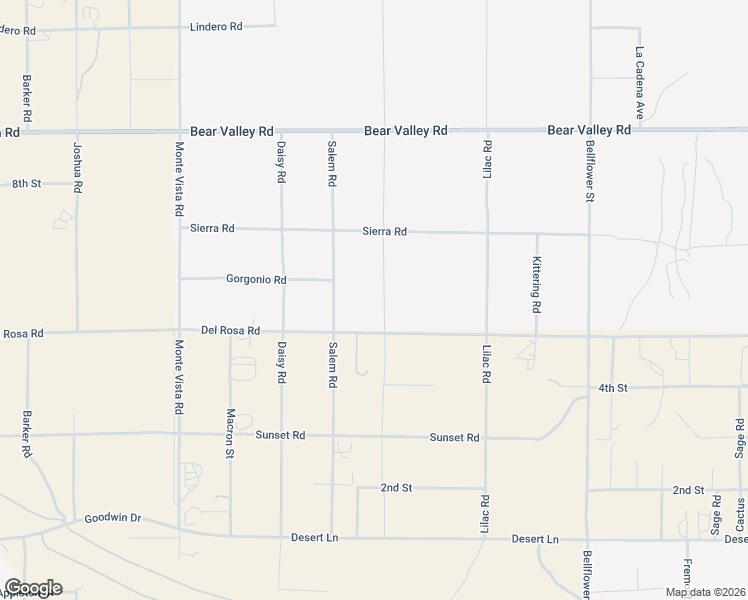 map of restaurants, bars, coffee shops, grocery stores, and more near 11750 Verbena Road in Victorville
