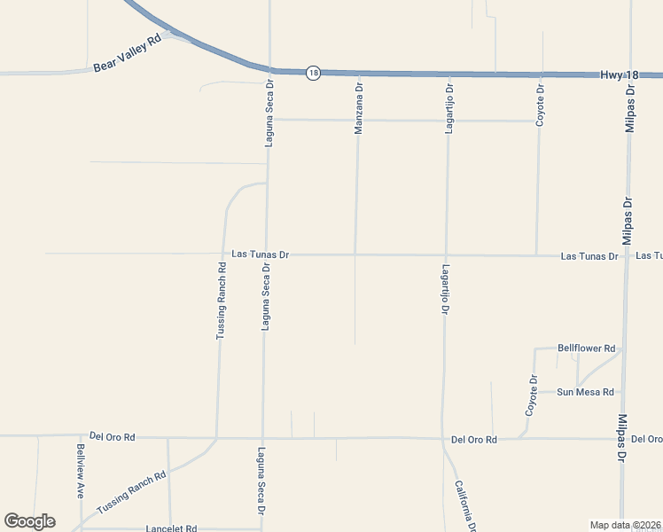 map of restaurants, bars, coffee shops, grocery stores, and more near Las Tunas Drive in San Bernardino County