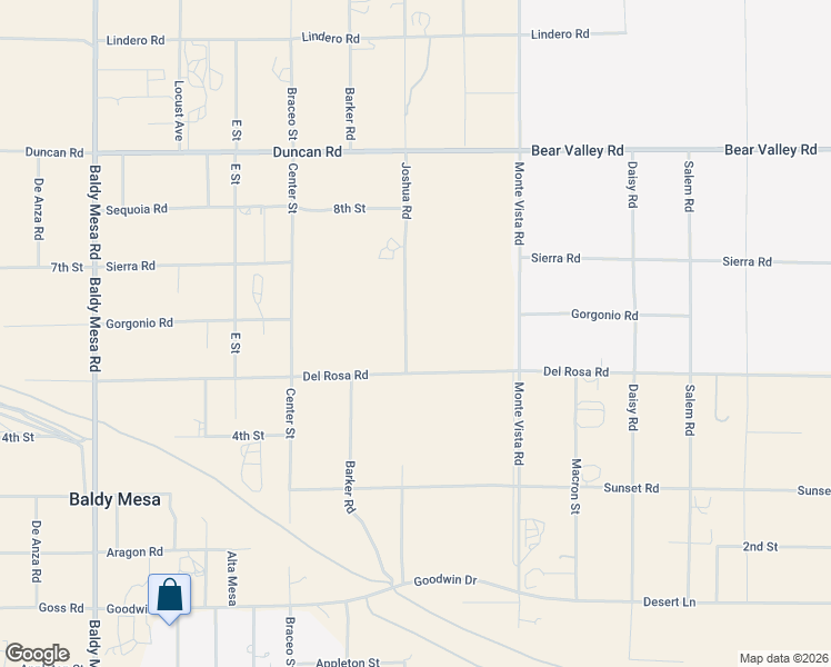 map of restaurants, bars, coffee shops, grocery stores, and more near 10327 Gorgonio Road in Phelan
