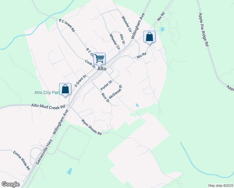 map of restaurants, bars, coffee shops, grocery stores, and more near 121 Tucker Drive in Alto