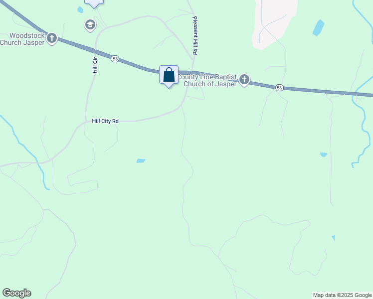 map of restaurants, bars, coffee shops, grocery stores, and more near 203 Firetower Road in Jasper