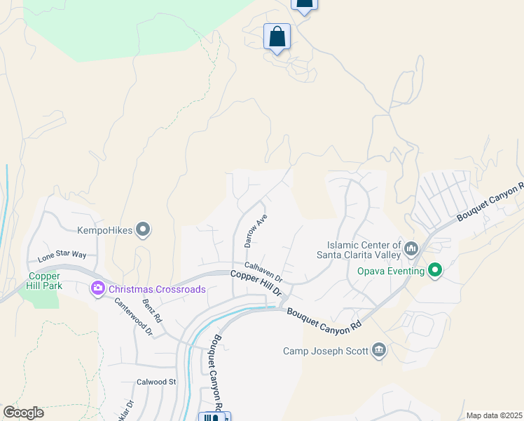 map of restaurants, bars, coffee shops, grocery stores, and more near 28739 Darrow Avenue in Santa Clarita