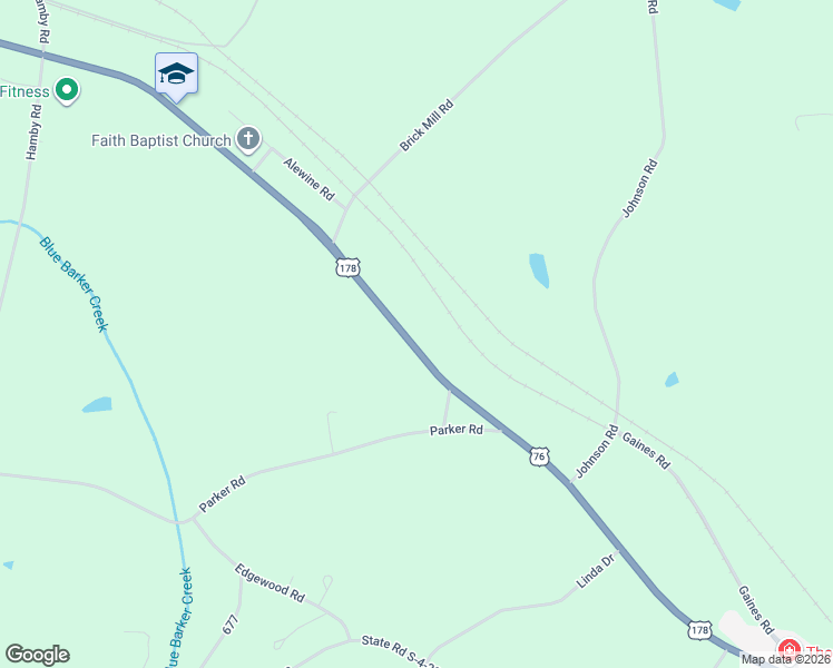 map of restaurants, bars, coffee shops, grocery stores, and more near 11948 Bhp Highway in Honea Path