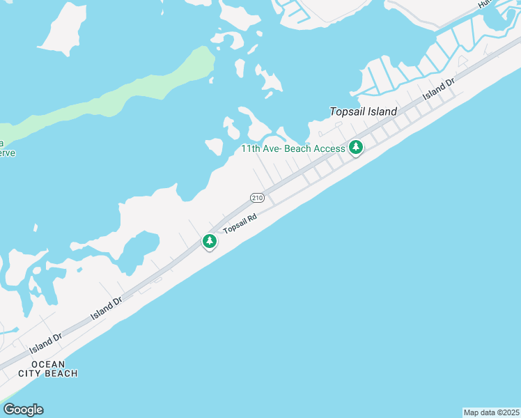 map of restaurants, bars, coffee shops, grocery stores, and more near 179 Topsail Road in North Topsail Beach
