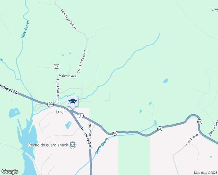 map of restaurants, bars, coffee shops, grocery stores, and more near Fox Drive in Hot Spring County