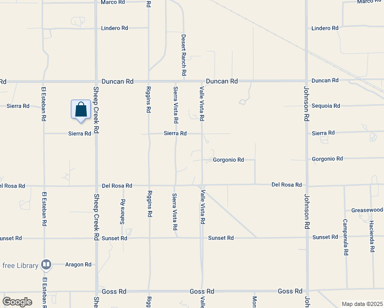 map of restaurants, bars, coffee shops, grocery stores, and more near 11832 Valle Vista Road in Phelan