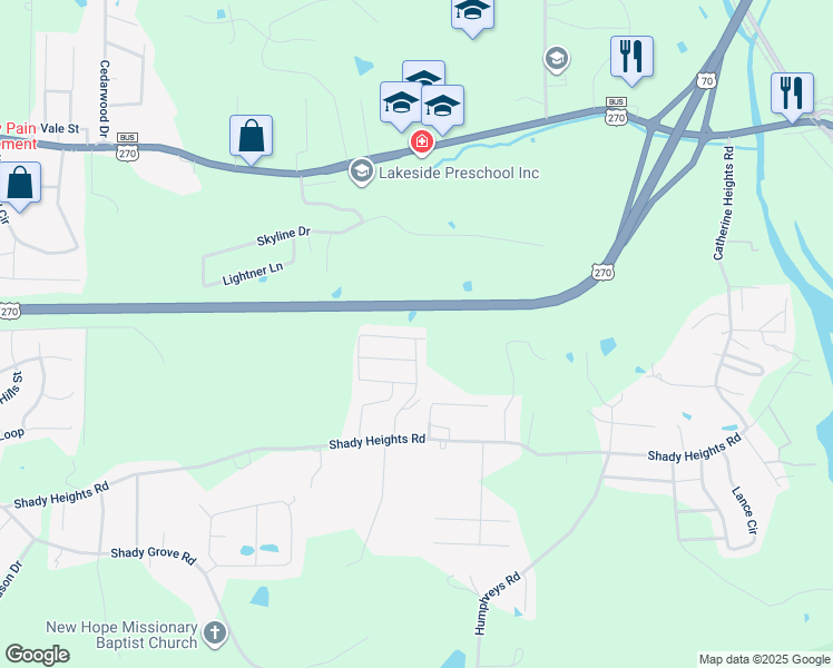 map of restaurants, bars, coffee shops, grocery stores, and more near 200 Clubhouse Circle in Garland County