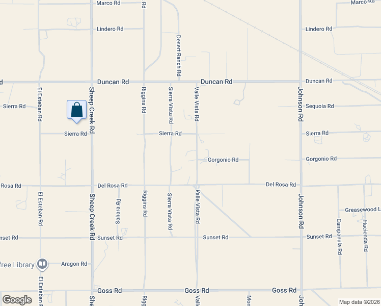 map of restaurants, bars, coffee shops, grocery stores, and more near 11832 Valle Vista Road in Phelan