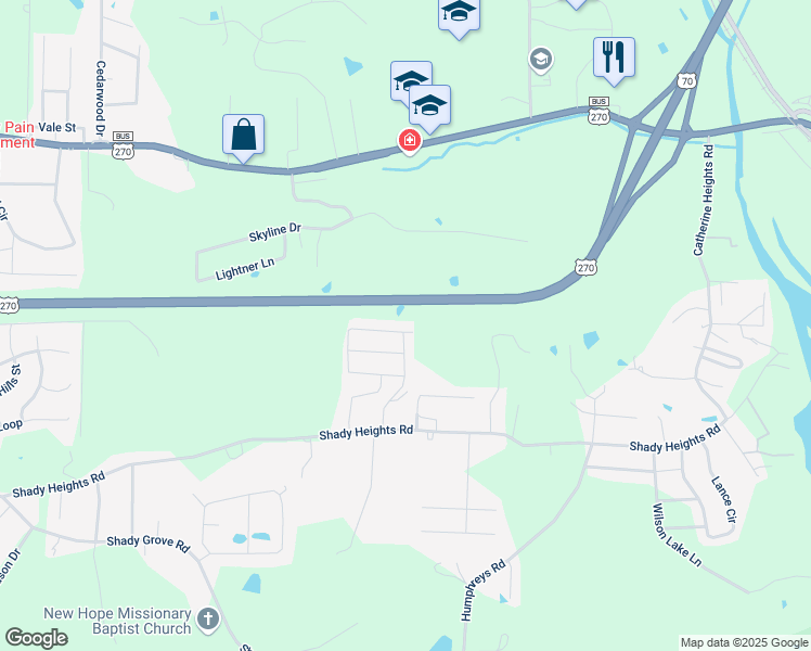 map of restaurants, bars, coffee shops, grocery stores, and more near 212 Clubhouse Circle in Garland County