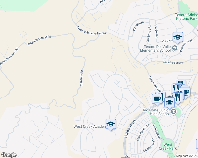 map of restaurants, bars, coffee shops, grocery stores, and more near 29027 Via Patina in Santa Clarita