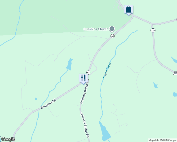map of restaurants, bars, coffee shops, grocery stores, and more near 738 Sunshine Road in Toccoa