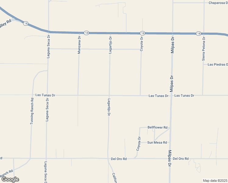 map of restaurants, bars, coffee shops, grocery stores, and more near 11725 Lagartijo Drive in Apple Valley