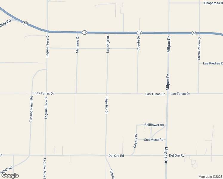 map of restaurants, bars, coffee shops, grocery stores, and more near 11725 Lagartijo Drive in Apple Valley