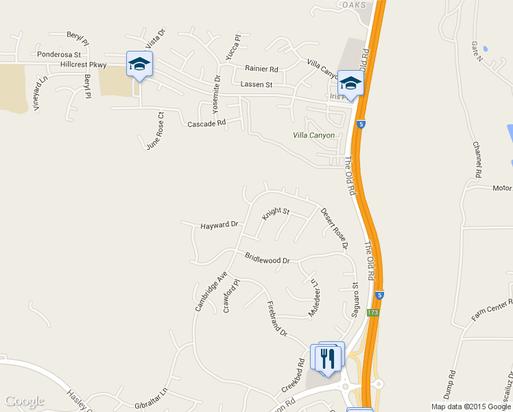 map of restaurants, bars, coffee shops, grocery stores, and more near 30102 Cambridge Avenue in Castaic