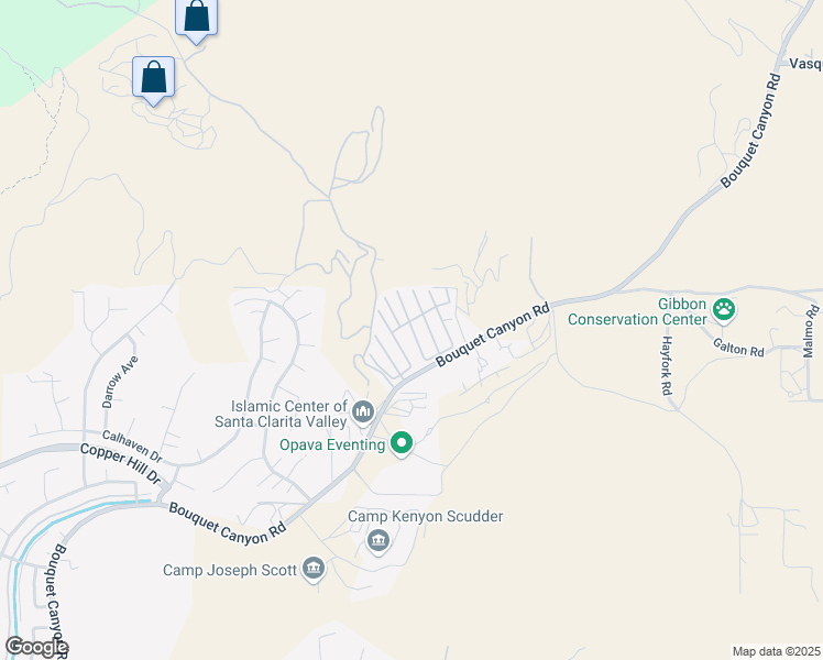 map of restaurants, bars, coffee shops, grocery stores, and more near 29021 Bouquet Canyon Road in Santa Clarita