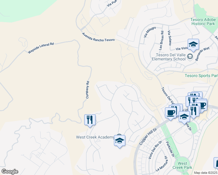 map of restaurants, bars, coffee shops, grocery stores, and more near 29034 Via Patina in Santa Clarita
