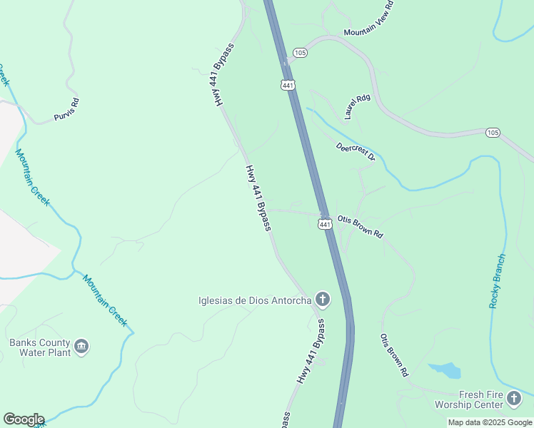 map of restaurants, bars, coffee shops, grocery stores, and more near Otis Brown Road in Banks County
