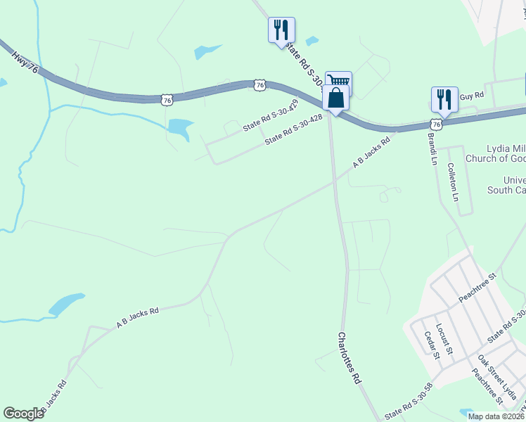 map of restaurants, bars, coffee shops, grocery stores, and more near 570 A B Jacks Road in Clinton