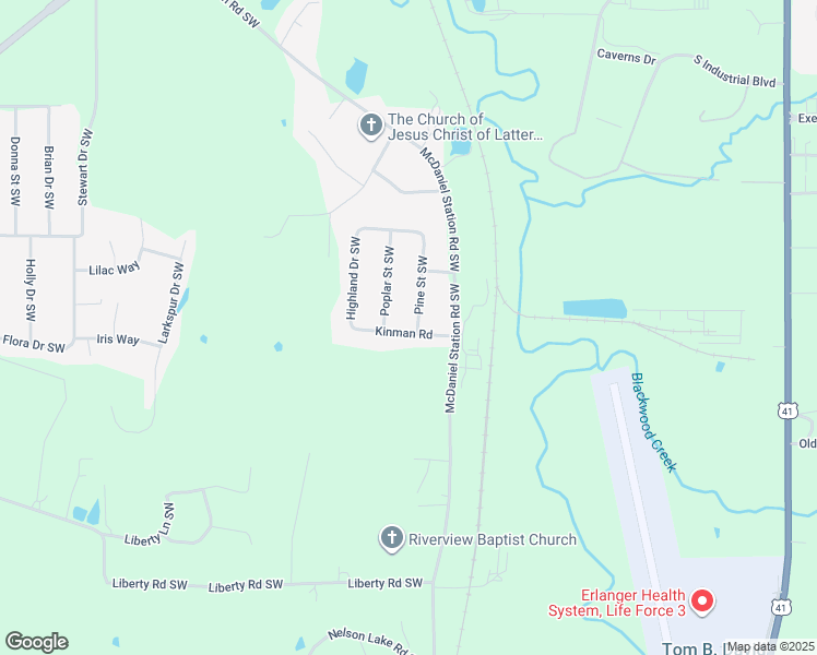 map of restaurants, bars, coffee shops, grocery stores, and more near 155 Kinman Road in Calhoun