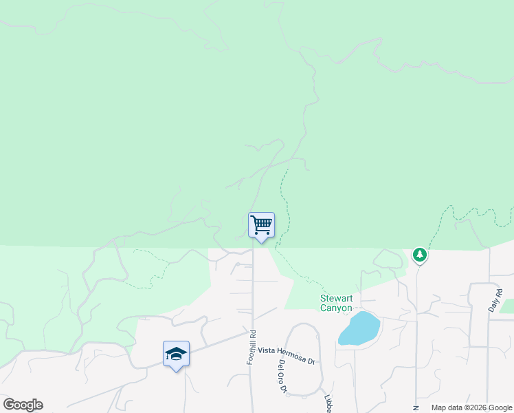 map of restaurants, bars, coffee shops, grocery stores, and more near 1464 Foothill Road in Ojai