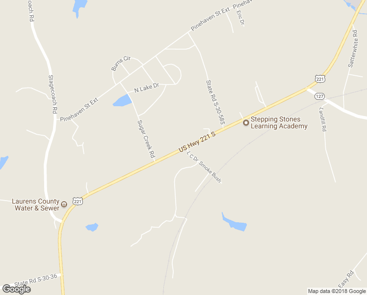 map of restaurants, bars, coffee shops, grocery stores, and more near 3210 Greenwood Road in Laurens