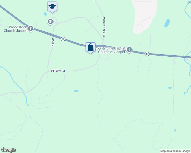 map of restaurants, bars, coffee shops, grocery stores, and more near 146 Firetower Rd in Jasper