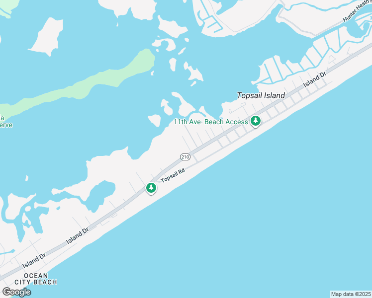 map of restaurants, bars, coffee shops, grocery stores, and more near 5711 18th Avenue in North Topsail Beach
