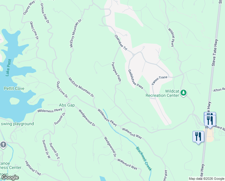 map of restaurants, bars, coffee shops, grocery stores, and more near 382 Yanegwa Path in Jasper