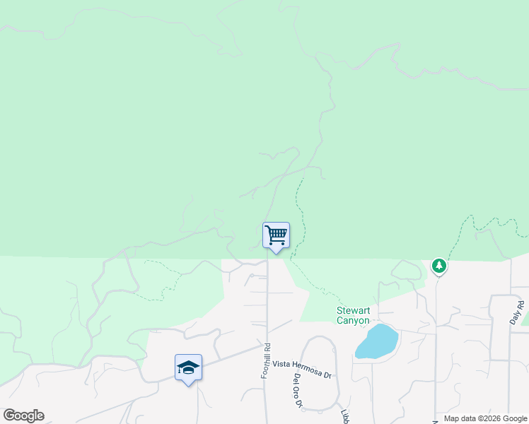 map of restaurants, bars, coffee shops, grocery stores, and more near 1464 Foothill Road in Ojai