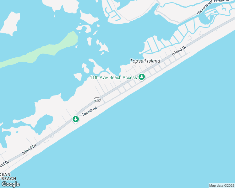 map of restaurants, bars, coffee shops, grocery stores, and more near 247 Topsail Road in North Topsail Beach